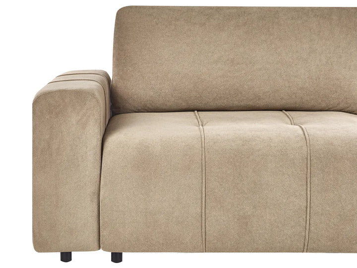 Sofa Bed 2 Seater Fabric Brown with Storage Rista