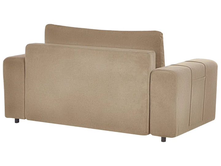 Sofa Bed 2 Seater Fabric Brown with Storage Rista