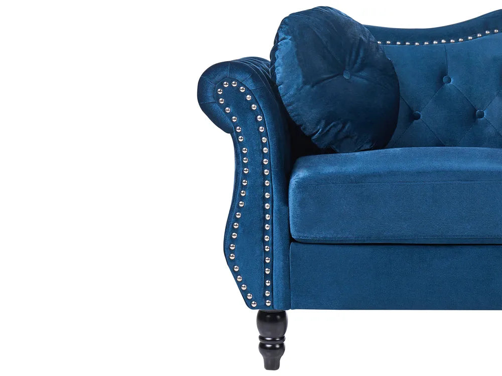 Sofa 2 Seater Velvet Navy Blue Drinel
