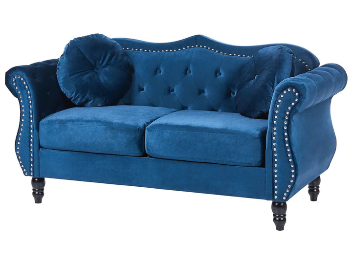 Sofa 2 Seater Velvet Navy Blue Drinel
