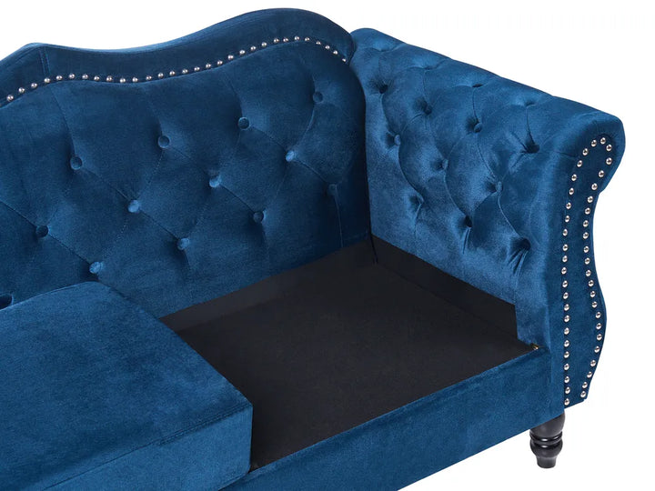 Sofa 2 Seater Velvet Navy Blue Drinel