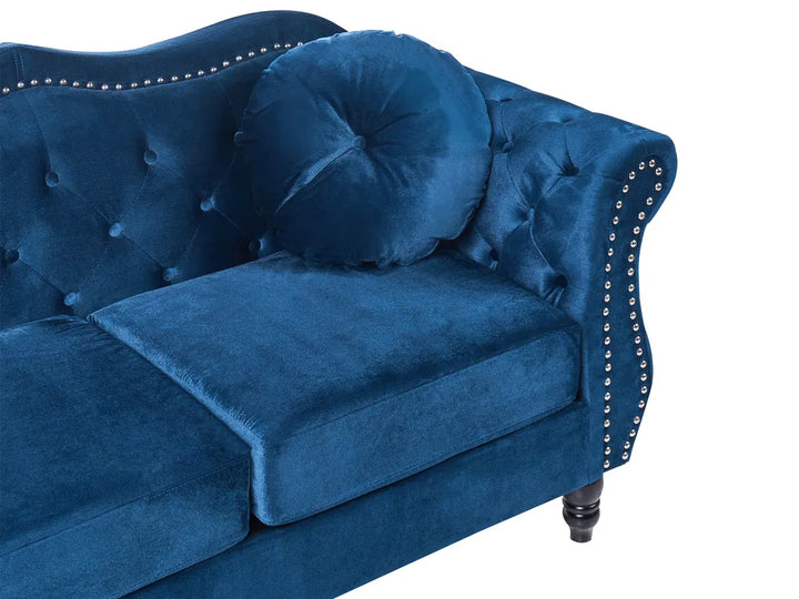 Sofa 2 Seater Velvet Navy Blue Drinel