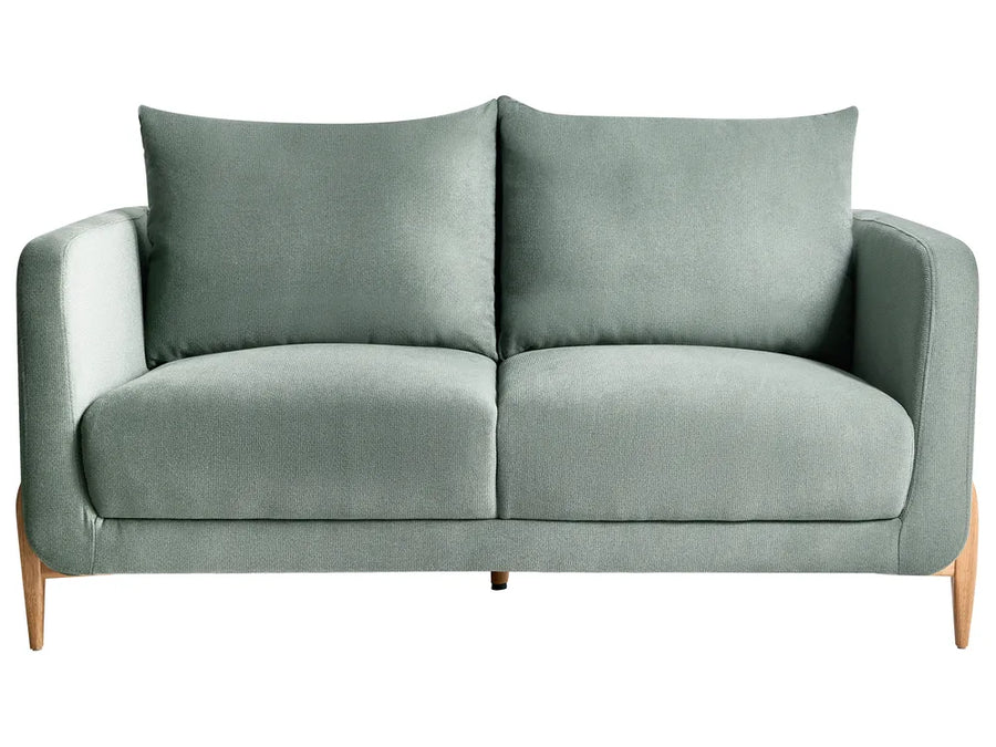 Light green 2 seater fabric sofa