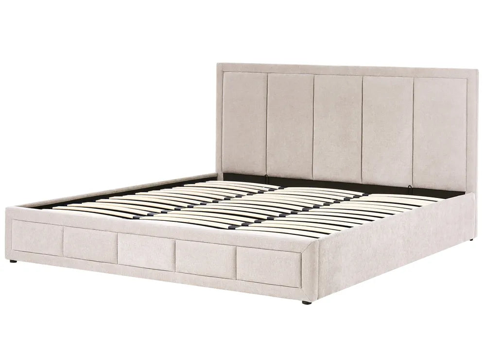 Ottoman Bed Chenille 180 x 200 cm (EU Super King) Taupe Chandler