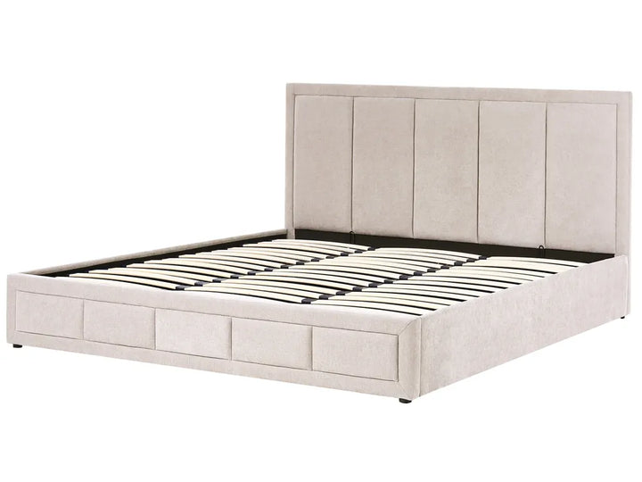 Ottoman Bed Chenille 180 x 200 cm (EU Super King) Taupe Chandler