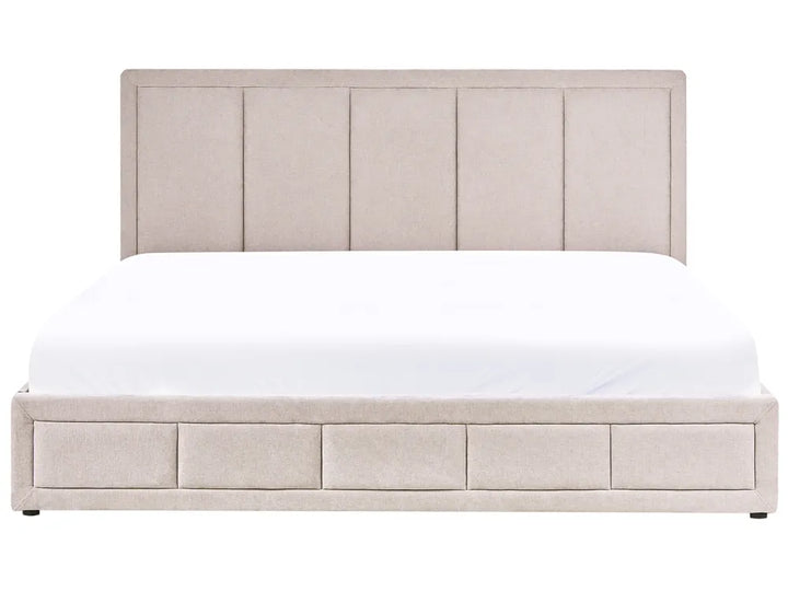 Modern taupe ottoman bed with hidden storage