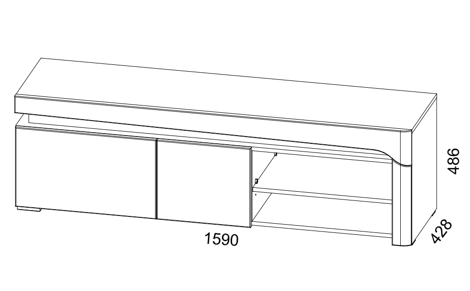 Tarrin Grey And White Gloss TV Unit