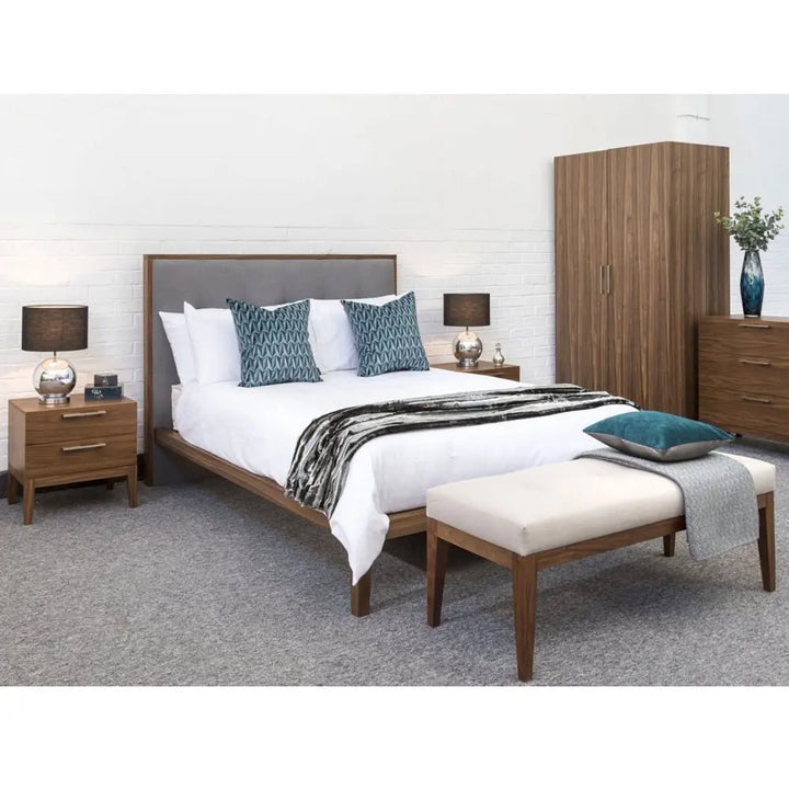 Calla Double Beds in Walnut/Grey