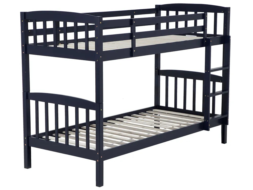 Bunk Bed Pine Wood 90 x 200 cm (EU Single) Navy Blue Daury
