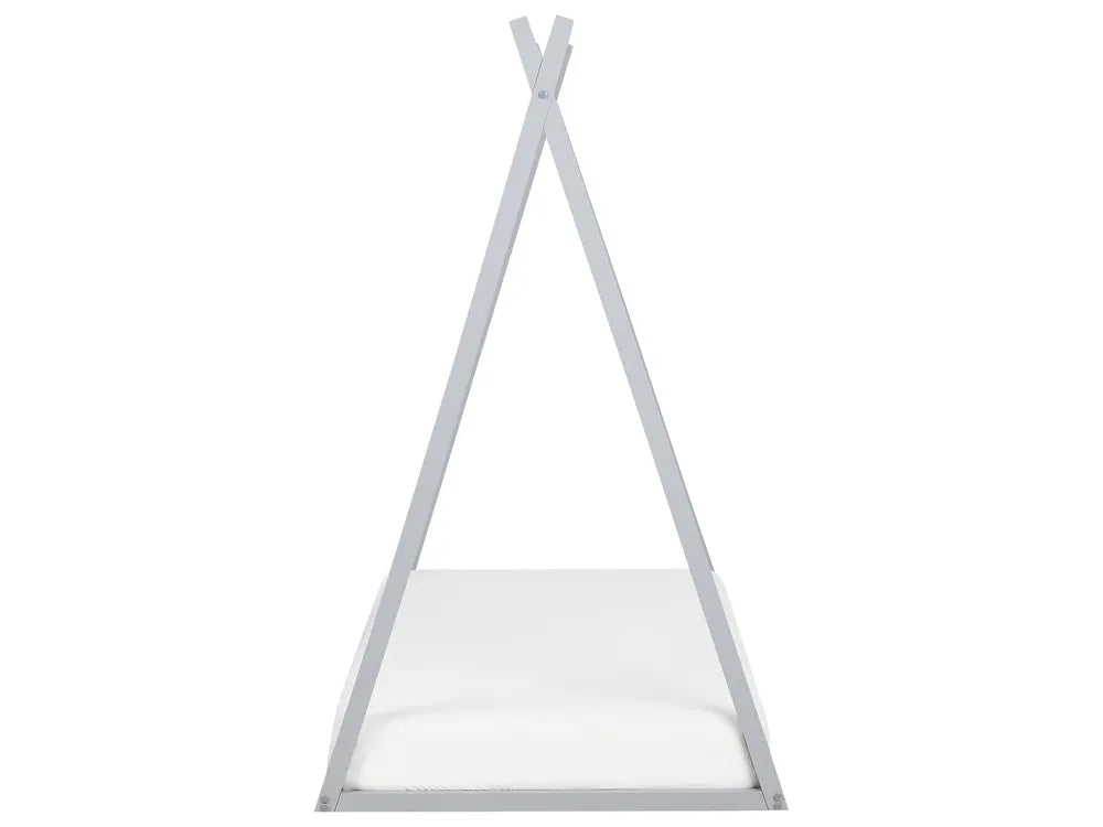 Kids Bed Teepee Pine Wood 90 x 200 cm (EU Single) Grey Akkie