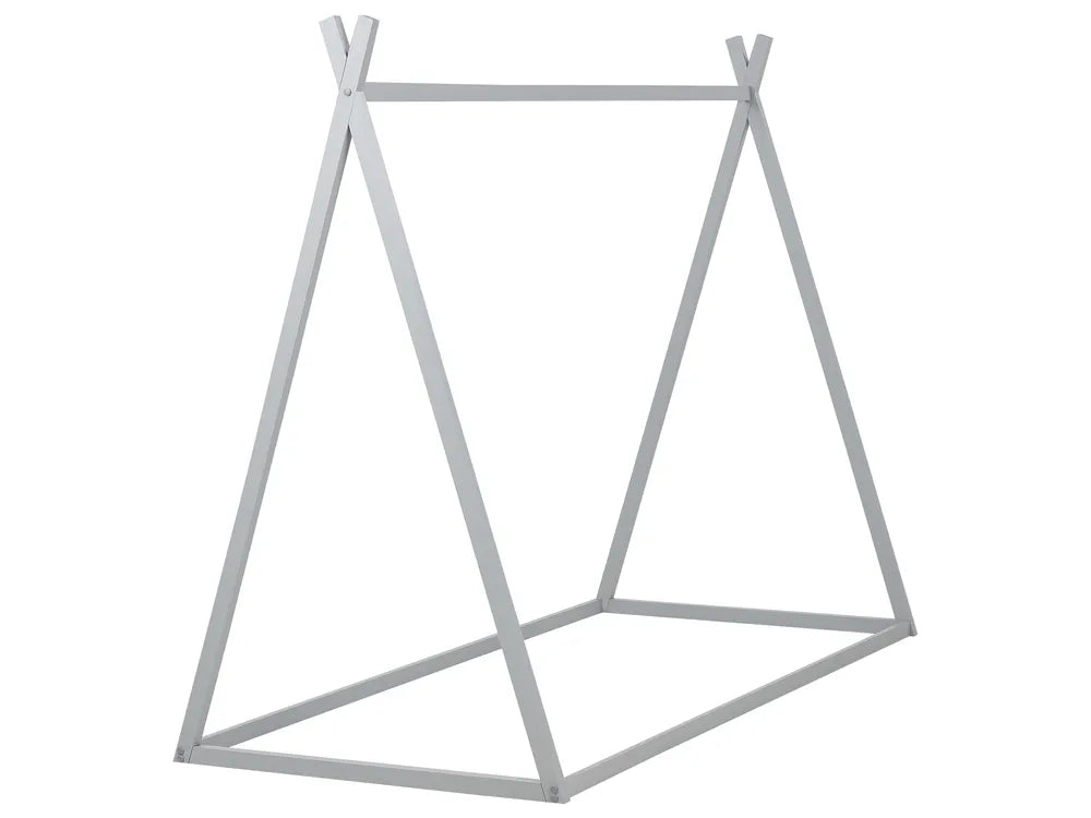 Kids Bed Teepee Pine Wood 90 x 200 cm (EU Single) Grey Akkie