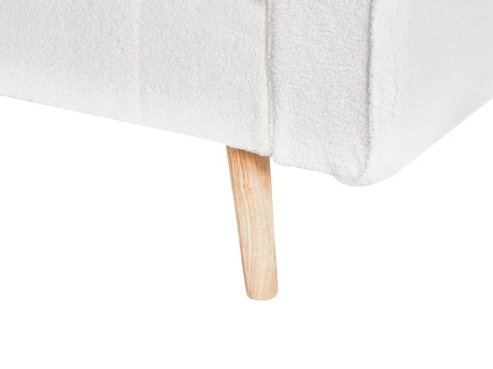 Corner Sofa Bed 4 Seater Boucle Off-White Right Hand Alarick