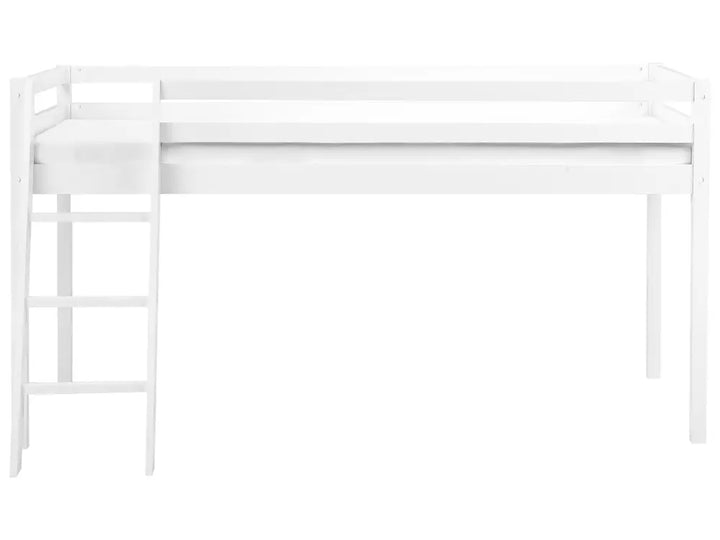 Mid Sleeper Bed Pine Wood 90 x 200 cm (EU Single) White Gieze