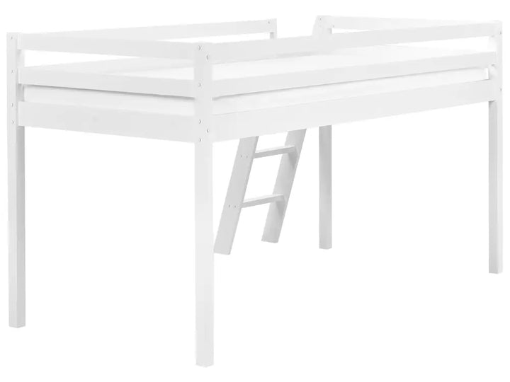 Mid Sleeper Bed Pine Wood 90 x 200 cm (EU Single) White Gieze