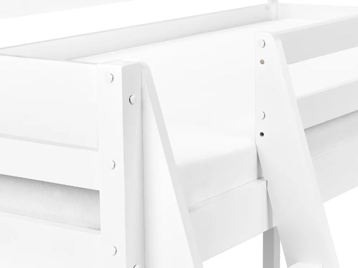 Mid Sleeper Bed Pine Wood 90 x 200 cm (EU Single) White Gieze