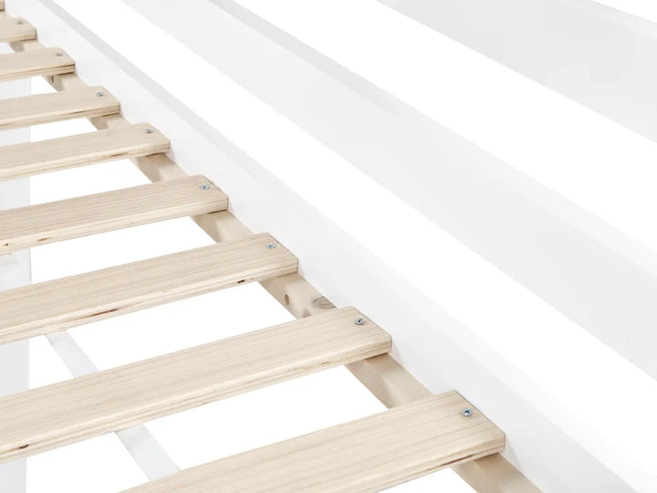 Mid Sleeper Bed Pine Wood 90 x 200 cm (EU Single) White Gieze