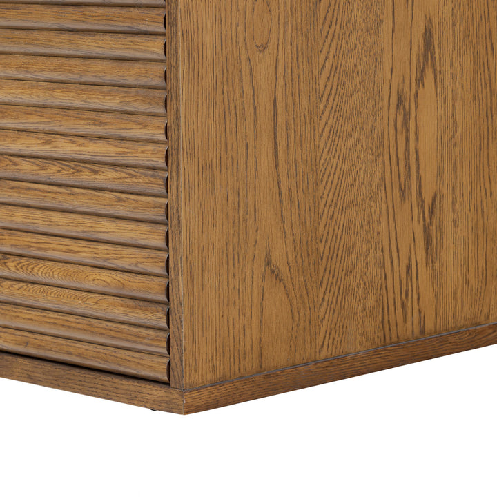 D.I. Designs Charlton Ribbed Walnut Oak Wood Desk