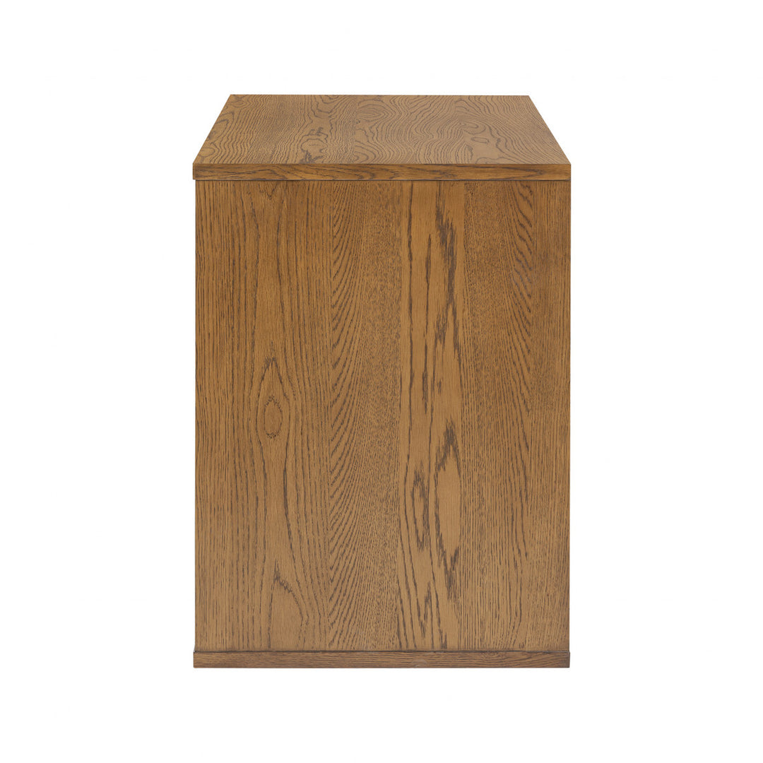 D.I. Designs Charlton Ribbed Walnut Oak Wood Desk