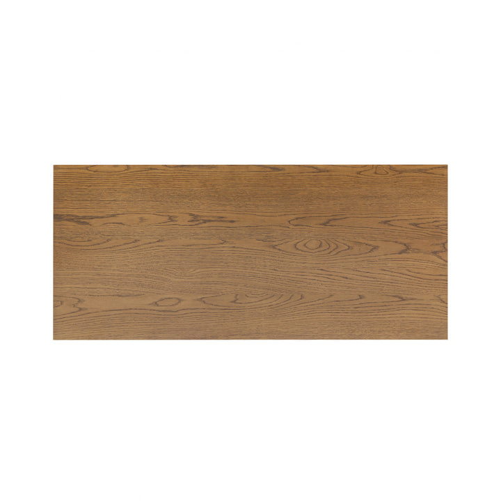 D.I. Designs Charlton Ribbed Walnut Oak Wood Desk