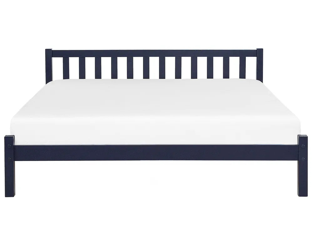 Bed Pine Wood 140 x 200 cm (EU Double) Navy Blue Clareville