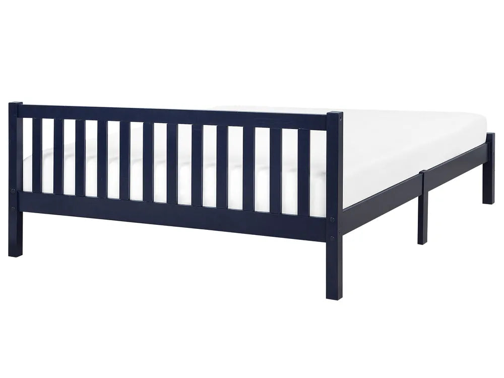 Bed Pine Wood 140 x 200 cm (EU Double) Navy Blue Clareville
