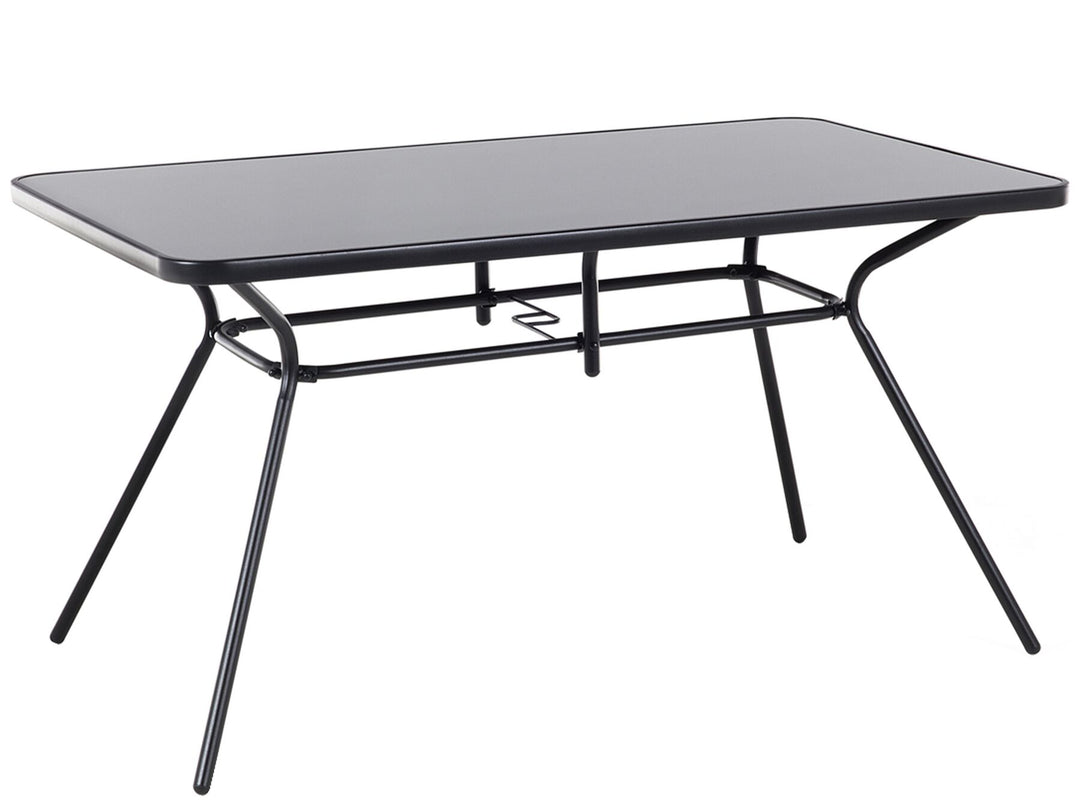 Livo Garden Dining Table  140 cm 80 cm Glass Black