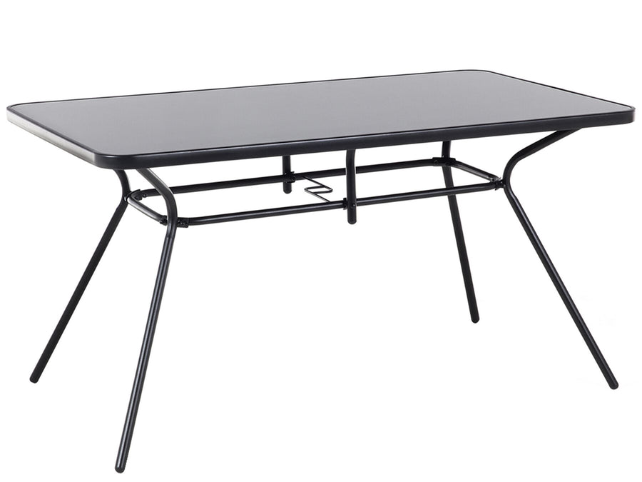 Livo Garden Dining Table  140 cm 80 cm Glass Black