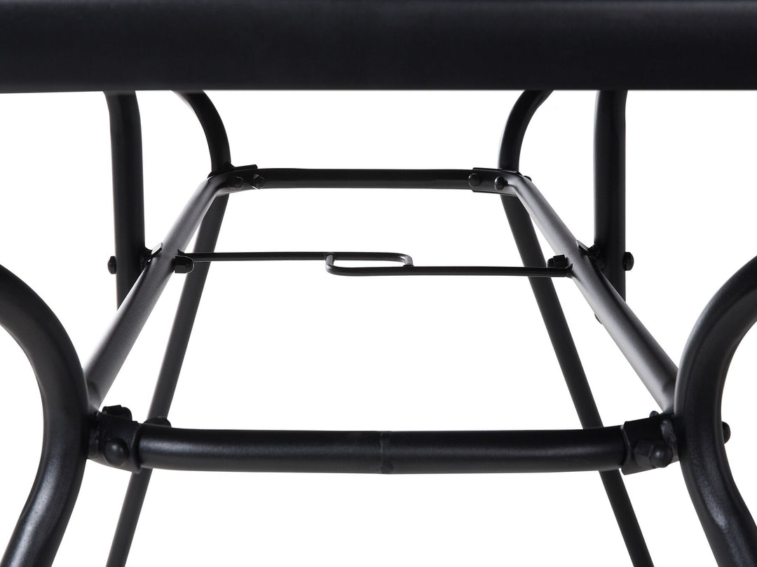 Livo Garden Dining Table  140 cm 80 cm Glass Black