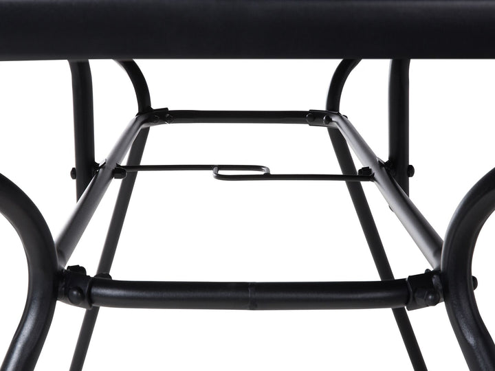 Livo Garden Dining Table  140 cm 80 cm Glass Black