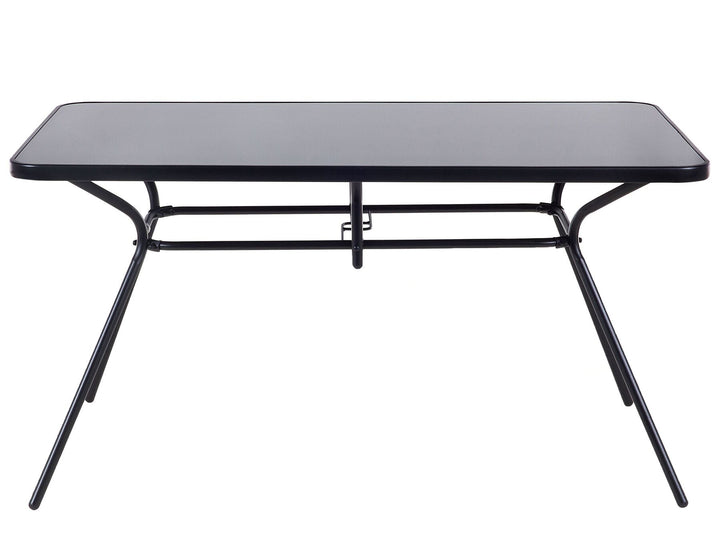 Livo Garden Dining Table  140 cm 80 cm Glass Black
