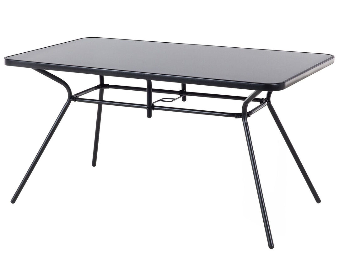 Livo Garden Dining Table  140 cm 80 cm Glass Black