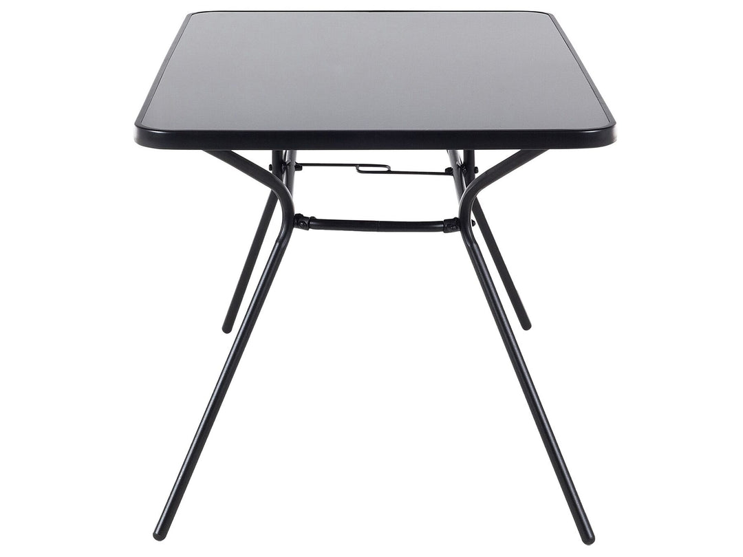 Livo Garden Dining Table  140 cm 80 cm Glass Black