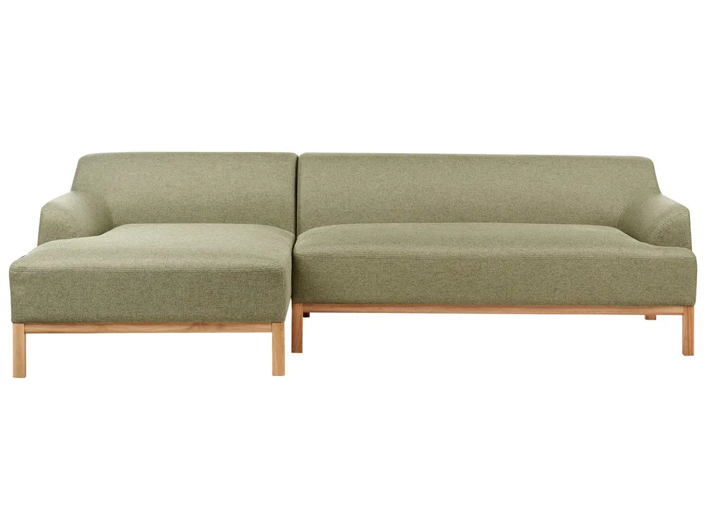 Corner Sofa 3 Seater Fabric Olive Green Right Hand Azuri
