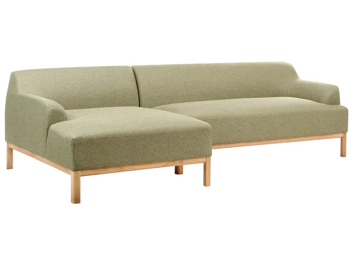 Corner Sofa 3 Seater Fabric Olive Green Right Hand Azuri