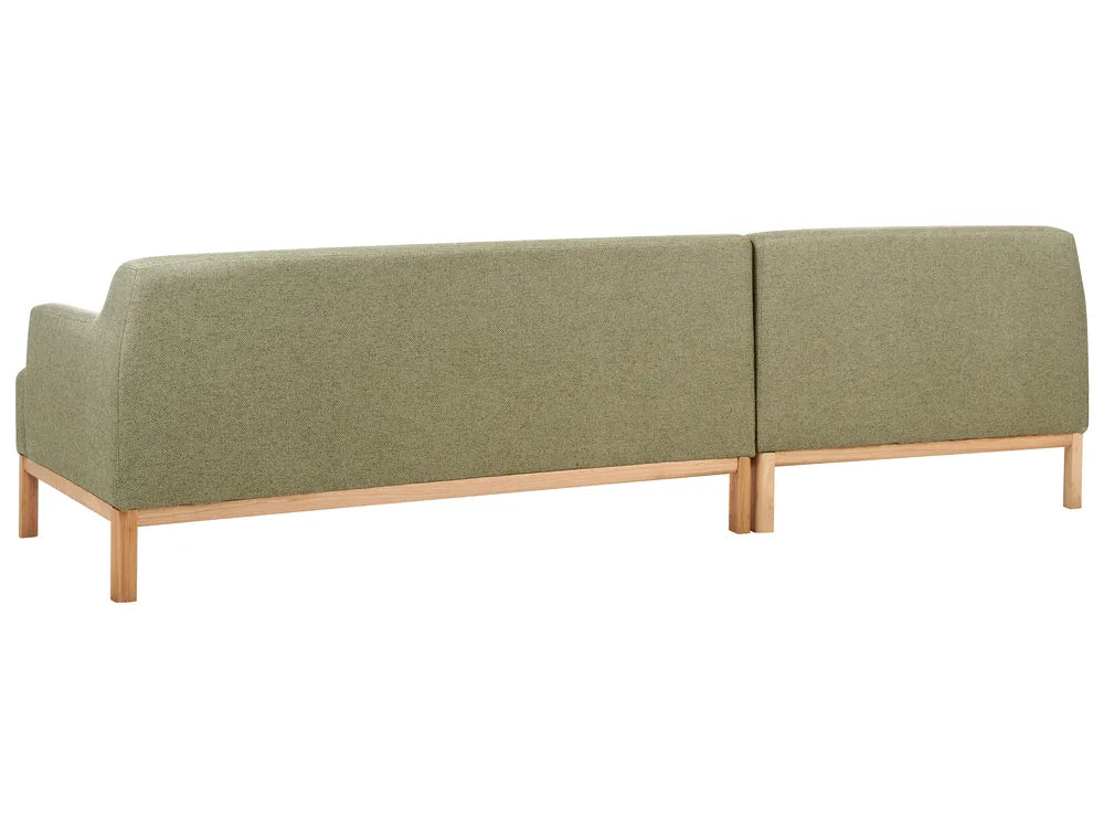 Corner Sofa 3 Seater Fabric Olive Green Right Hand Azuri
