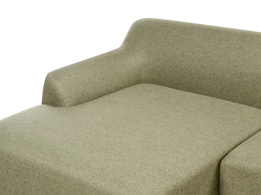 Corner Sofa 3 Seater Fabric Olive Green Right Hand Azuri