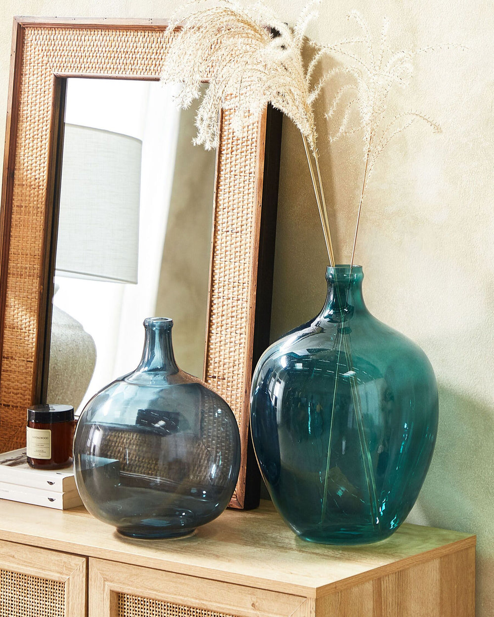 Roti Flower Vase Glass 39 cm Turquoise