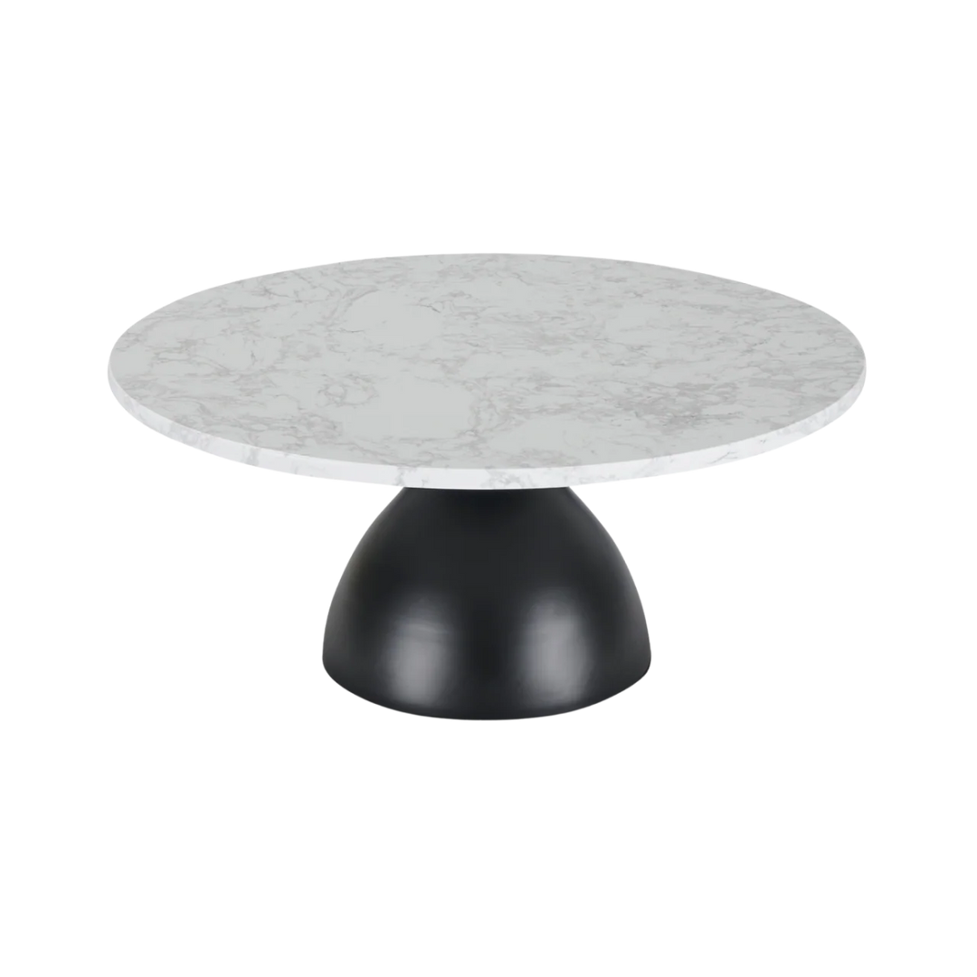 Hazel Black & White Marble Round Coffee Table