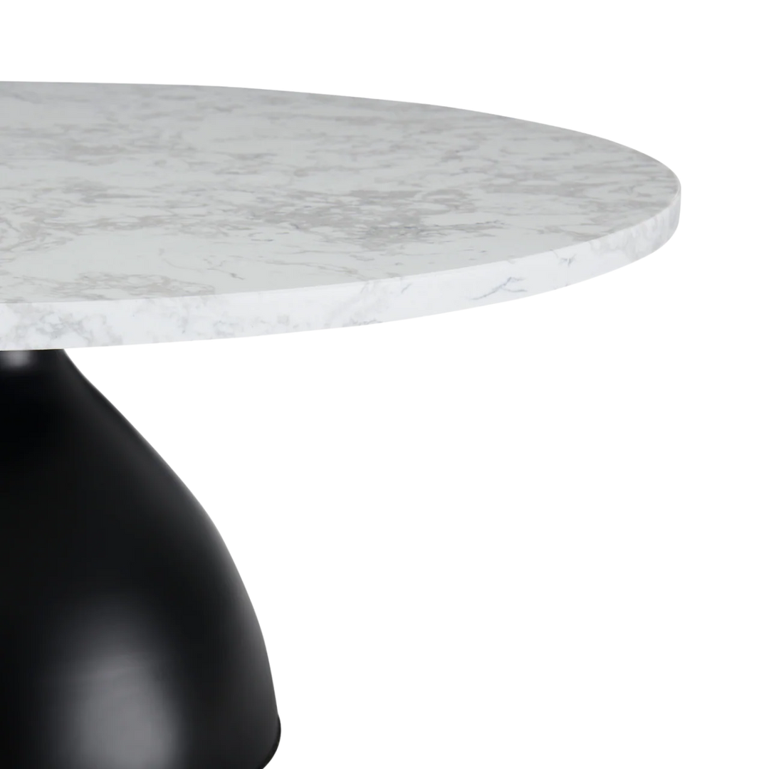 Hazel Black & White Marble Round Coffee Table