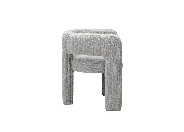 Crescent Dove Grey Boucle Three Leg Boucle Armchair