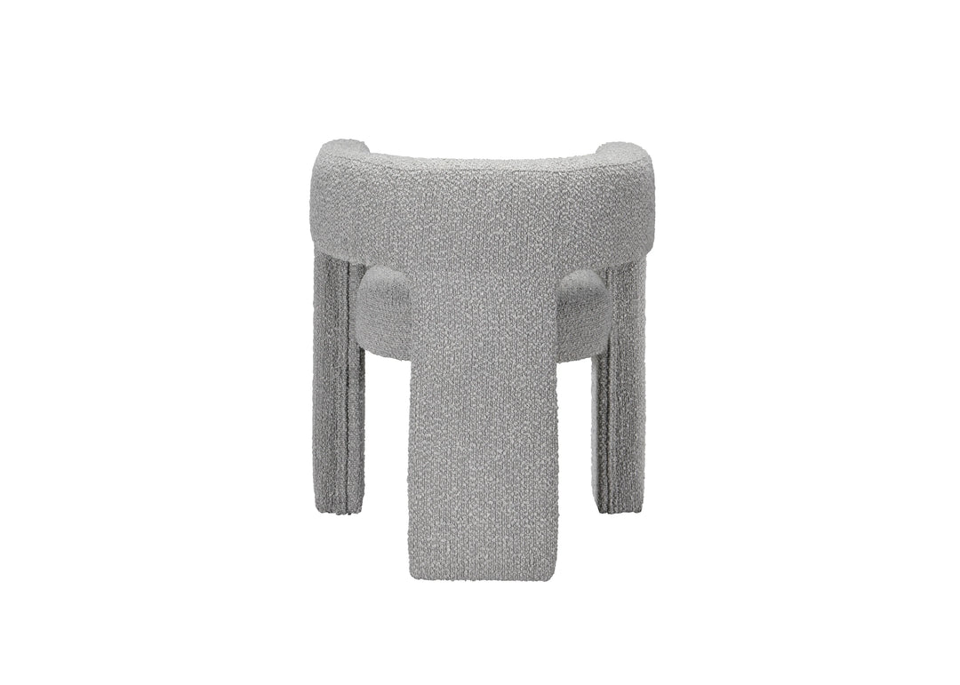 Crescent Dove Grey Boucle Three Leg Boucle Armchair