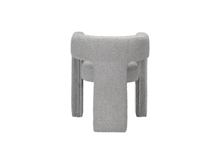 Crescent Dove Grey Boucle Three Leg Boucle Armchair