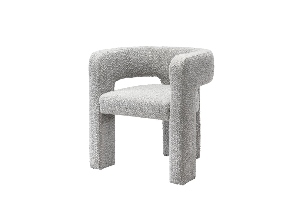 Gray textured chair on a white background