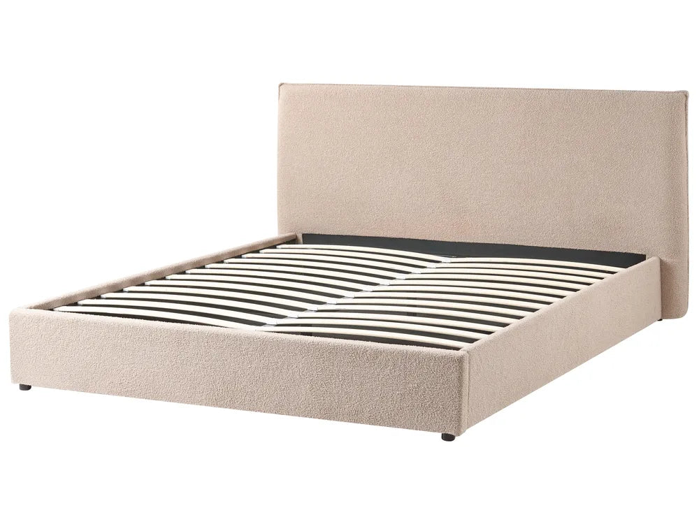 Ottoman Bed Boucle 180 x 200 cm (EU Super King) Taupe Ameire