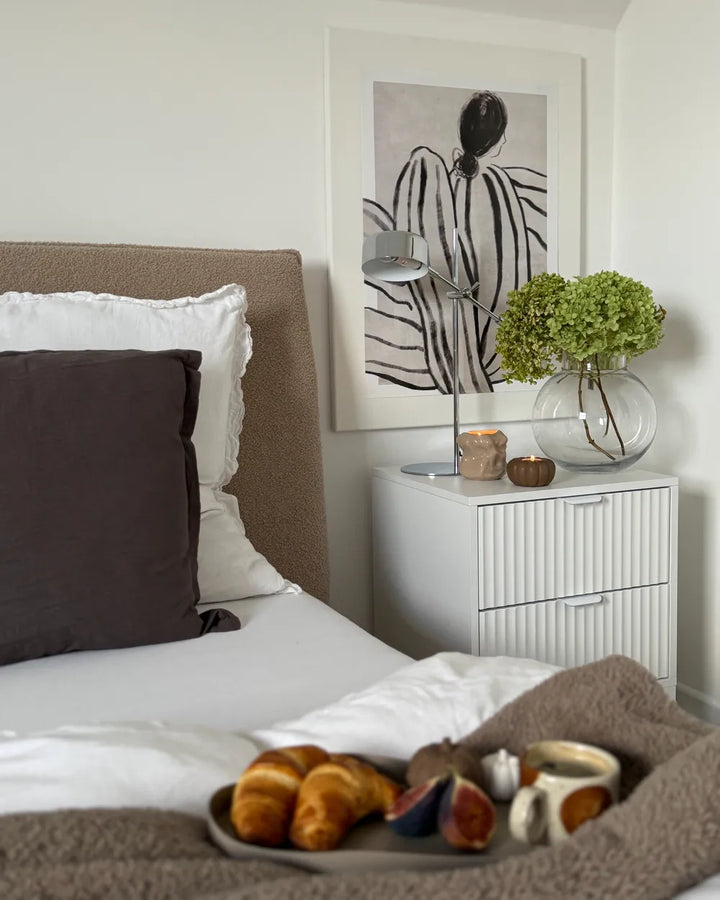 Ottoman Bed Boucle 180 x 200 cm (EU Super King) Taupe Ameire