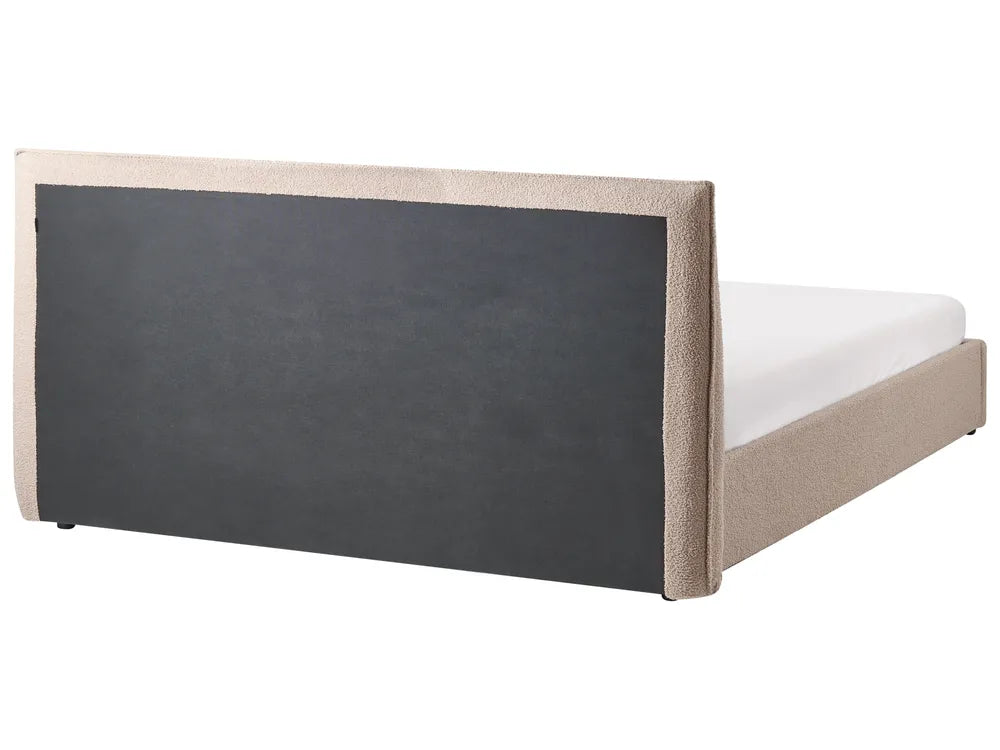 Ottoman Bed Boucle 180 x 200 cm (EU Super King) Taupe Ameire