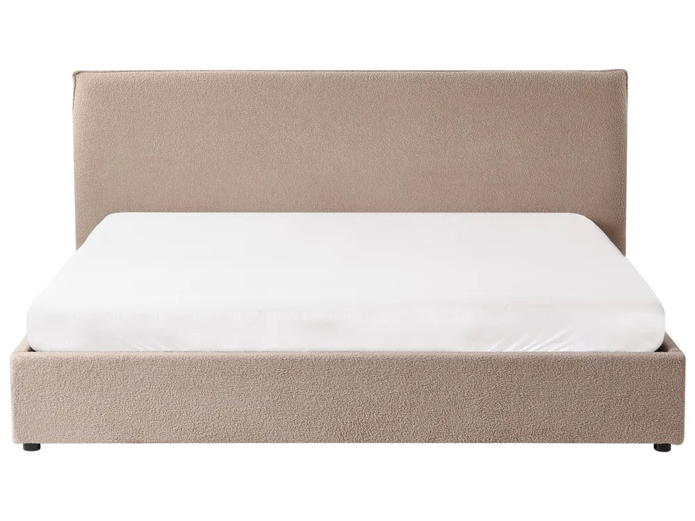 Ottoman Bed Boucle 180 x 200 cm (EU Super King) Taupe Ameire