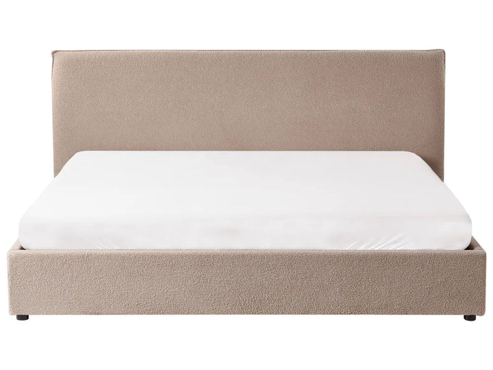 Ottoman Bed Boucle 180 x 200 cm (EU Super King) Taupe Ameire