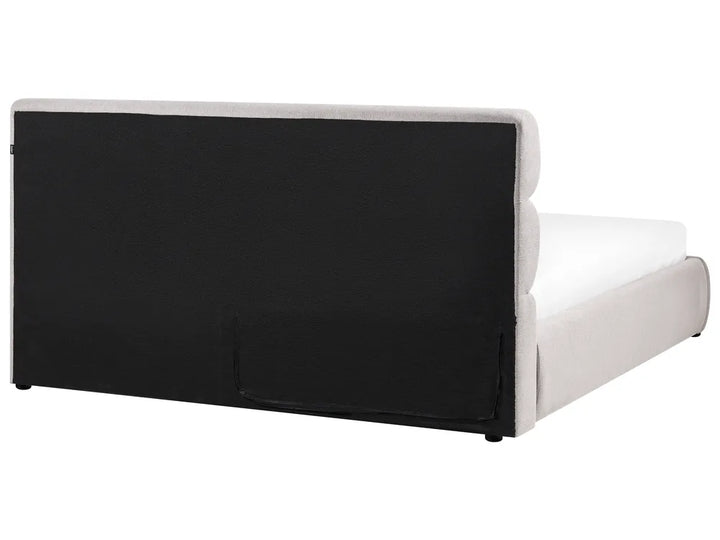 Ottoman Bed Faux Linen 180 x 200 cm (EU Super King) Grey Bedias