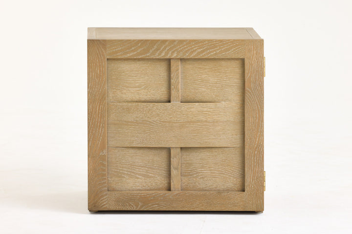Smoky grey oak bedside table with drawer